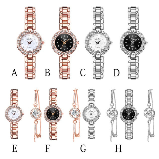 Watches-Set Bangle Clock Bracelet Wrist-Watch Quartz Women Fashion Ladies Brand Luxury